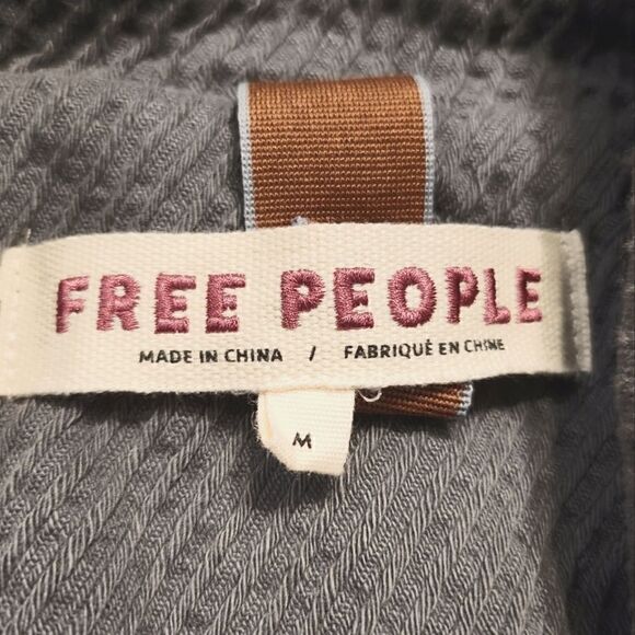 Free People Remi Cord Shirt Jacket Dolman Sleeve Gray Size M - Picture 9 of 10